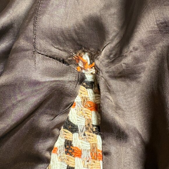 VTG Caslon Wool Woven Tweed Car Coat Brown Orange Women's Sz L Mod 70's Style. L - Picture 8 of 9